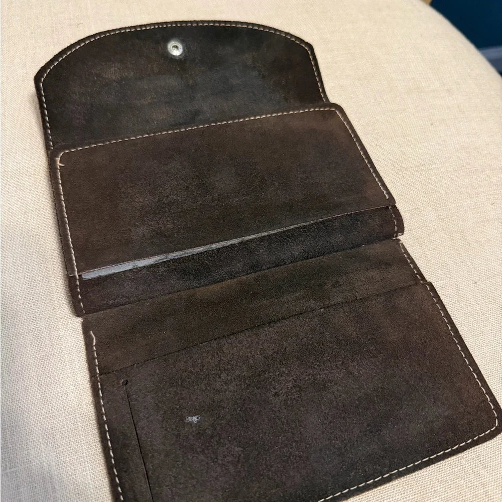 Vintage Dark Brown Suede Wallet
